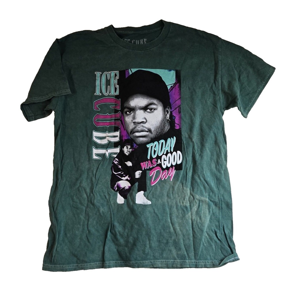Ice Cube Today Was A Good Day Graphic T-Shirt Mens Medium Washed‎ Green Hip Hop